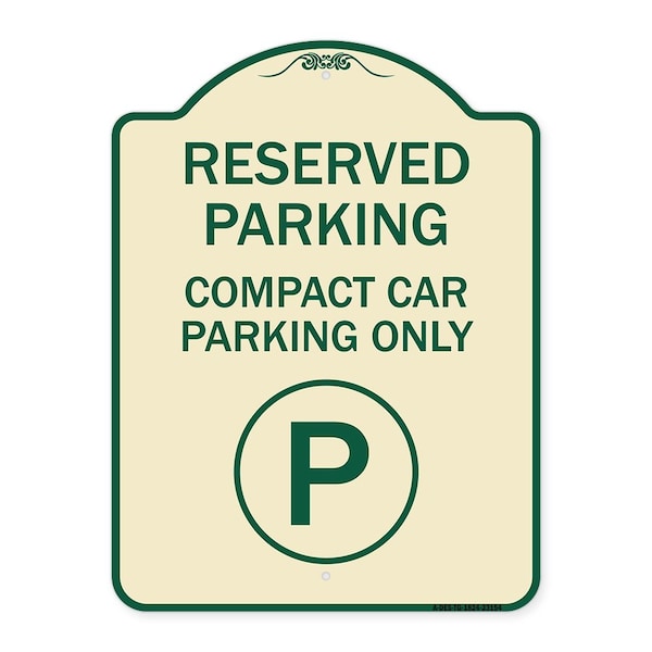 Signmission Reserved Parking Compact Car Parking Heavy-Gauge Aluminum Sign, 24" x 18", TG-1824-23154 A-DES-TG-1824-23154 - main
